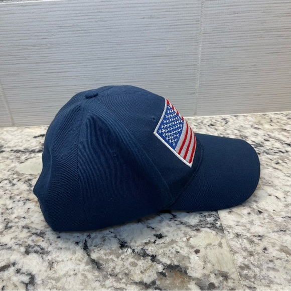 USA Flag Embroidered Navy Cap - Picture 2 of 6